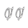 Teardrop Teardrop Brass Micro Pave Clear Cubic Zirconia Hoop Earring Findings KK-Z143-08P-1