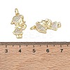 Brass Micro Pave Clear Cubic Zirconia Pendants CU-CBA9AFC-01G-25-3