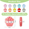 20Pcs 10 Colors Cup Cake Food Grade Eco-Friendly Silicone Beads SIL-DC0001-71-2
