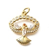 Brass Micro Pave Cubic Zirconia Pendants KK-B128-12G-02-1