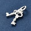 S925 Sterling Silver Double Keys Charms STER-K183-02B-S-3