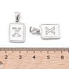 304 Stainless Steel Pave Shell Pendants STAS-G327-01P-X-3