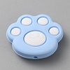 Cat Paw Print Food Grade Eco-Friendly Silicone Focal Beads SIL-WH0012-040D-1