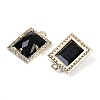 Natural Obsidian Faceted Rectangle Pendants G-I375-05G-05-2