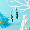 Natural Malachite Chip Beads Dangle Earrings EJEW-JE04649-11-2
