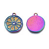 Rainbow Color Alloy Pendants Enamel Settings PALLOY-S180-312-3