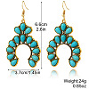 Bohemian Style Alloy Synthetic Turquoise Dangle Earrings FS-WG7654C-14-1