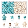 130Pcs 8 Styles Dyed Synthetic Turquoise Beads G-FS0005-69-3
