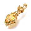 Brass Glass Pendants KK-U061-20G-03-2