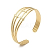 Ion Plating(IP) 304 Stainless Steel Multi Line Cuff Bangles for Women BJEW-L682-006G-3