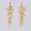 Electroplate Glass Cluster Beads Dangle Stud Earrings EJEW-JE03824-01-1