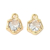 Brass Micro Pave Cubic Zirconia Charms KK-L208-10G-07-2
