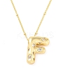 Brass Micro Pave Clear Cubic Zirconia Pendant Necklaces NJEW-Z038-01G-F-2