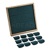 12-Slot Square Wooden Picture Frame Earring Orgainzer Holder with Microfiber Earring Display Cards EDIS-M003-01-3