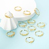 12Pcs 12 Style Brass Cuff Rings RJEW-LS0001-37G-5