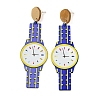 Sparkling Acrylic Watch Dangle Stud Earrings with 304 Stainless Steel Pins EJEW-C063-01D-1