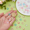 500Pcs UV Plating Acrylic Bead Caps PACR-DC0001-06-3