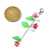 Trumpet Flower Glass & Leaf Acrylic Pendant Decorates HJEW-JM01653-3