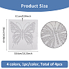 4Pcs 4 Colors Butterfly Glitter Hotfix Rhinestone DIY-FH0007-36-2