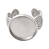 Spiral 304 Stainless Steel Cuff Ring Components STAS-P454-02E-P-2