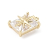 Brass Micro Pave Cubic Zirconia Pendants KK-M326-21G-2
