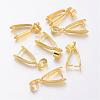 Brass Ice Pick Pinch Bails KK-D318-G-NR-2