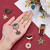 SUPERFINDINGS 4Pcs 4 Styles Flower Star Wing Iron Enamel Pin Brooch JEWB-FH0001-48-3