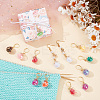20Pcs 10 Colors Glass Ball with Star Glitter Sequins Pendant Stitch Markers HJEW-NB00029-4