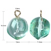 50Pcs Transparent Spray Painted Glass Peach Pendants GLAA-CJ0002-24-2