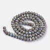 Electroplate Opaque Solid Color Glass Beads Strands EGLA-A034-P10mm-L13-2