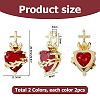 4Pcs 2 Colors Brass Glass Pendants KK-HS0015-77-2