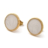 Ion Plating(IP) 304 Stainless Steel Flat Round Stud Earrings EJEW-C114-04C-G-2