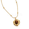 Natural Tiger Eye Pendant 304 Stainless Steel Chain Necklaces FS-WG84F4F-04-2