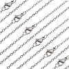 30Pcs 304 Stainless Steel Flat Cable Chain Necklaces Set STAS-BBC0005-02-1
