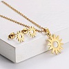 201 Stainless Steel Pendant Necklace & Stud Earring Sets FS-WGB816B-10-1