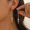 Brass Tassel Hoop Earrings TI6308-1-2