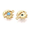 Brass Micro Pave Cubic Zirconia Charms KK-N263-94B-G-2