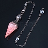 Natural Rose Quartz Hexagonal Pointed Dowsing Pendulums PW-WG44BA6-03-1