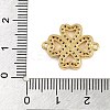 Rack Plating Brass Micro Pave Clear Cubic Zirconia Clover Connector Charms KK-A234-042G-3