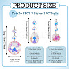 3Pcs 3 Styles Crystal Glass Hanging Sun Catcher HJEW-TADJ0001-03-4