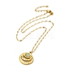 304 Stainless Steel Pave Natural Stone Pendant Necklaces for Women NJEW-U009-03G-05-2