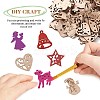 100Pcs Christmas Unfinished Wooden Ornaments WOCR-CJ0001-02-3