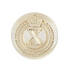 Golden Tone Crown Initial Wax Seal Brass Stamp Heads AJEW-A065-01X-1