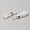 Natural Quartz Crystal Pointed Pendants G-P445-E13-2