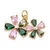 Rack Plating Brass Colorful Cubic Zirconia Pendants KK-M229-33G-1