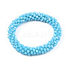 AB Color Plated Faceted Opaque Glass Beads Stretch Bracelets BJEW-S144-003D-20-1