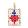 Glass Seed Beaded Pendants PALLOY-MZ01228-01-1