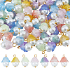 112Pcs 7 Colors Glass Pendants PALLOY-DC00036-1