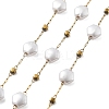ABS Imitation Pearl & 304 Stainless Steel Beads Link Chains CHS-K021-07G-01-1