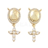 Brass Pave Cubic Zirconia Pendants KK-U009-09G-G-1